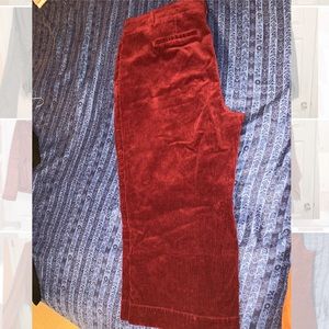 Corduroy cropped wide leg pants